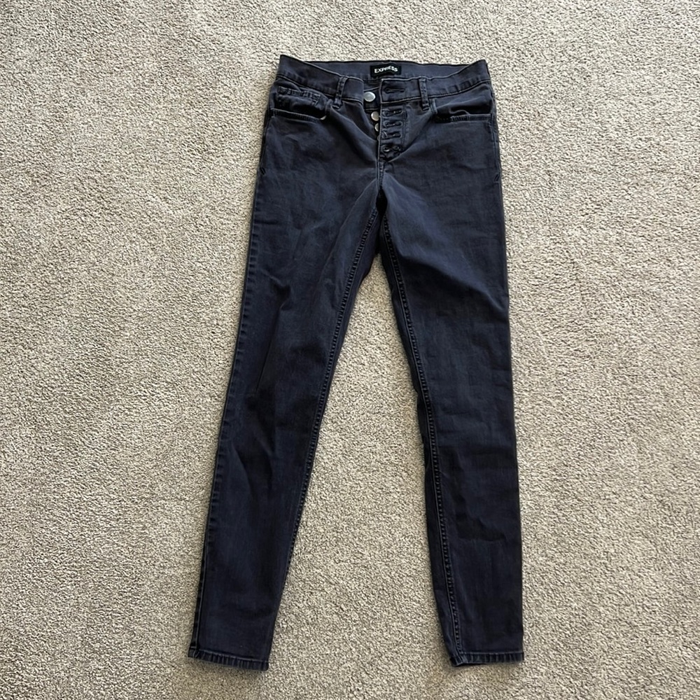 Express mid rise legging in dusty navy blue